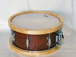 14" X 6" 12ply Hi Gloss clear Lacquer Red Rock Maple Snare Drum